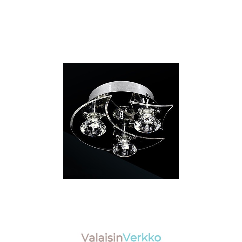 Kattokruunu Modern Crystal Living 3 valoa