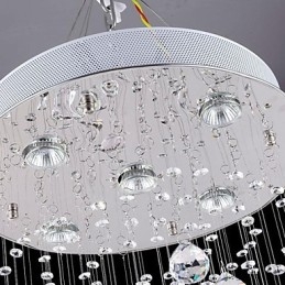 Moderni nykyaikainen perinteinen klassinen maalaismainen Lodge Vintage Country Island kristalli galvanoitu metalliriippuvalaisin