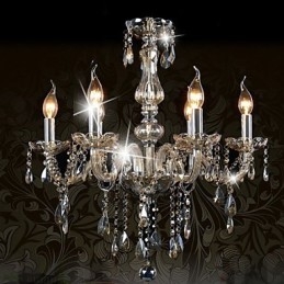 6 Lights Luxury Crystal Kattokruunu Konjakki Väri K9 Crystal Kattokruunu