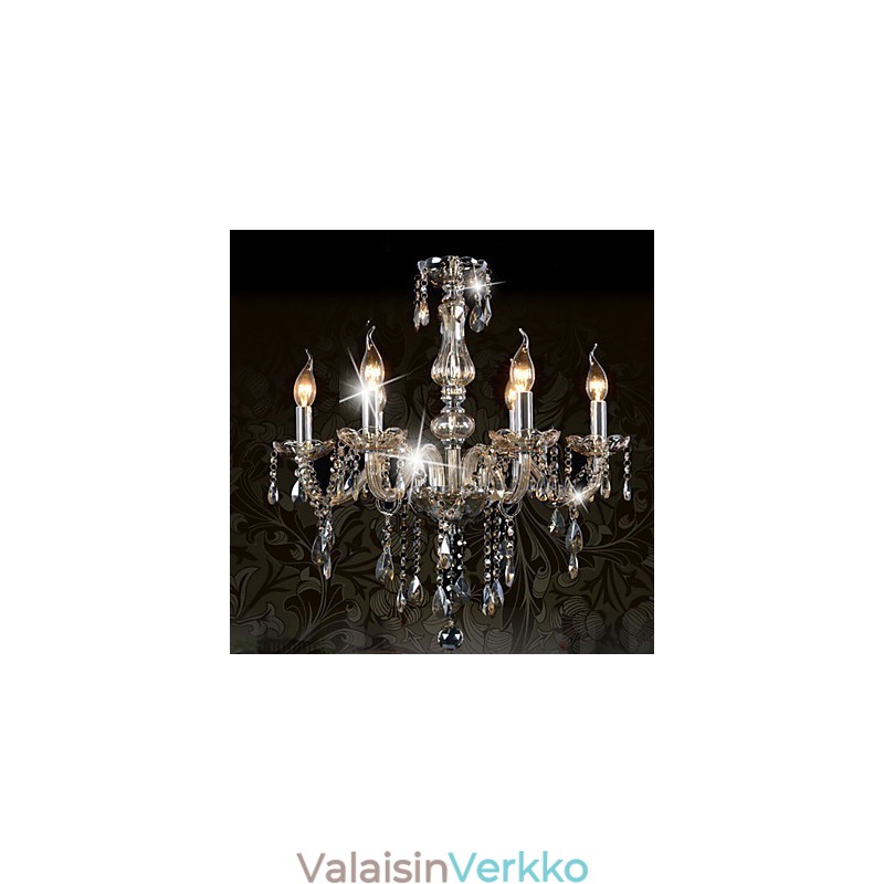 6 Lights Luxury Crystal Kattokruunu Konjakki Väri K9 Crystal Kattokruunu