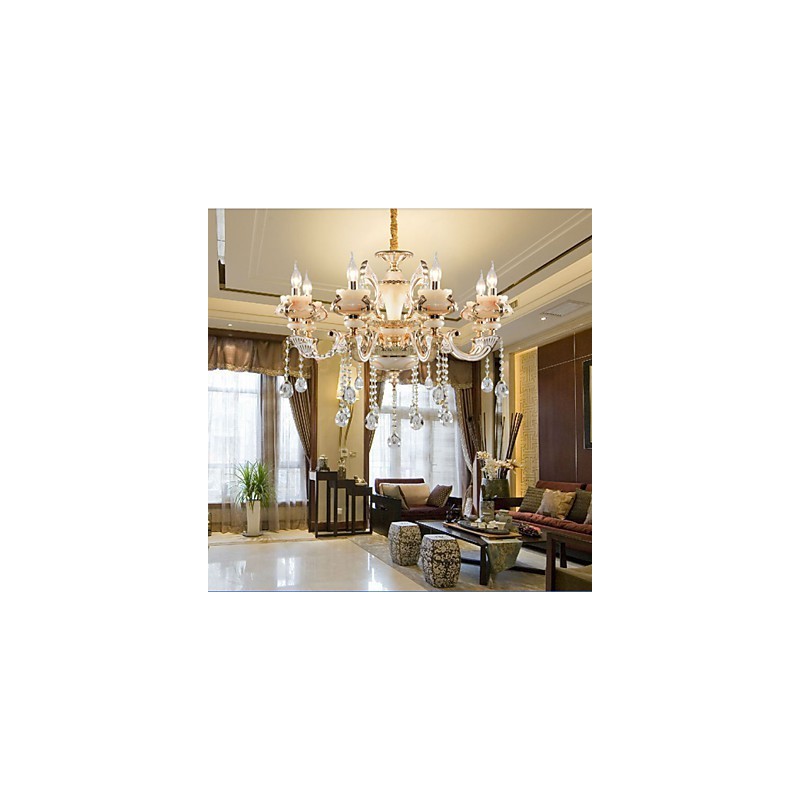 Yksinkertainen eurooppalainen luksustyyppi Gold Jade Sinkkiseoslamppu