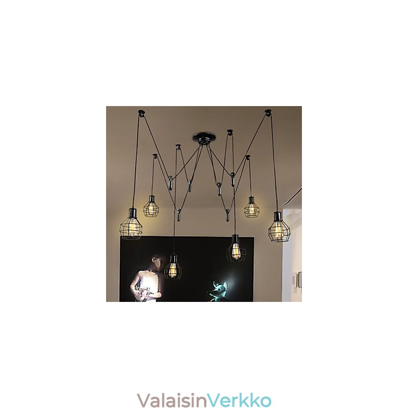 6 valoa Country Designers Metallinen riippuvalaisin