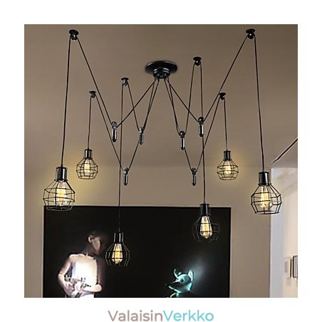 6 valoa Country Designers Metallinen riippuvalaisin 6 valoa Country Designers Metallinen riippuvalaisin
