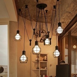 6 valoa Country Designers Metallinen riippuvalaisin