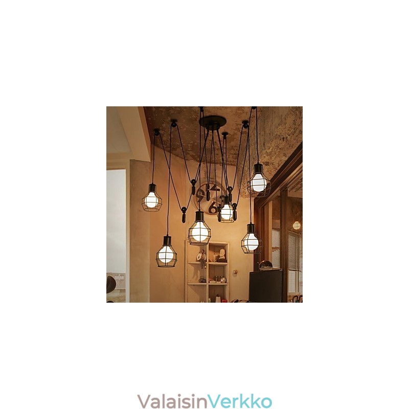 6 valoa Country Designers Metallinen riippuvalaisin