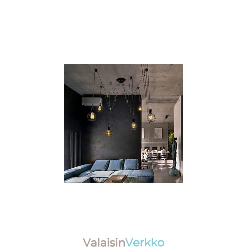 6 valoa Country Designers Metallinen riippuvalaisin