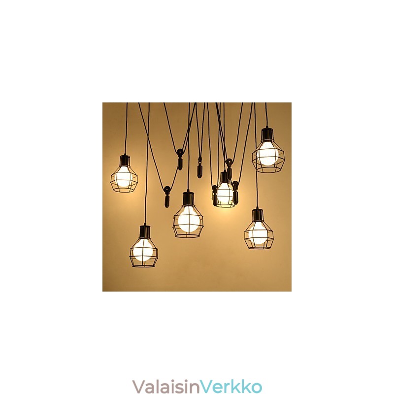 6 valoa Country Designers Metallinen riippuvalaisin