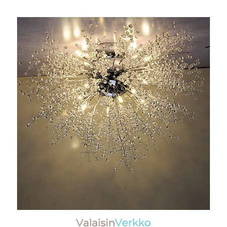 G4 Mitated Crystal -riippuvalaisin ruostumatonta terästä, halkaisija 90cm G4 Mitated Crystal -riippuvalaisin ruostumatonta terästä, halkaisija 90cm