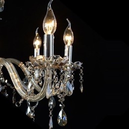 6 Lights Luxury Crystal Kattokruunu Konjakki Väri K9 Crystal Kattokruunu