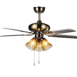 Kattotuulettimet Luxe Eco Modern Kattotuuletin Vaaleilla 42 tuuman lavoilla harjattu teräsviimeistely
