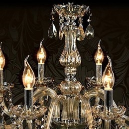 6 Lights Luxury Crystal Kattokruunu Konjakki Väri K9 Crystal Kattokruunu