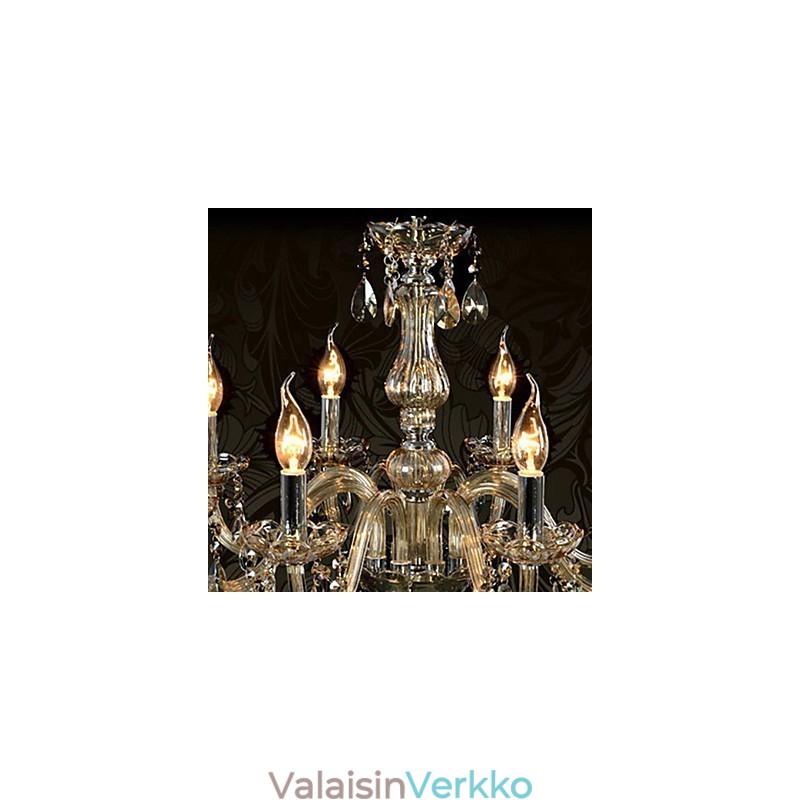 6 Lights Luxury Crystal Kattokruunu Konjakki Väri K9 Crystal Kattokruunu
