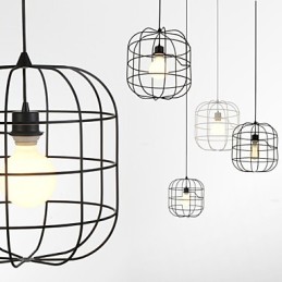 Pieni taiteellinen lintuhäkkiriippuvalaisin 1 Vaalea Mordern Simplicity Kiilto Musta Valkoinen Metalli Hiiliteräs Pisaravalo
