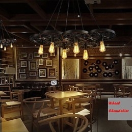 Loft Pendant Light Wheel Kattokruunu Rustic Vintage Retro Country Ruokailu Metalli+maalaus