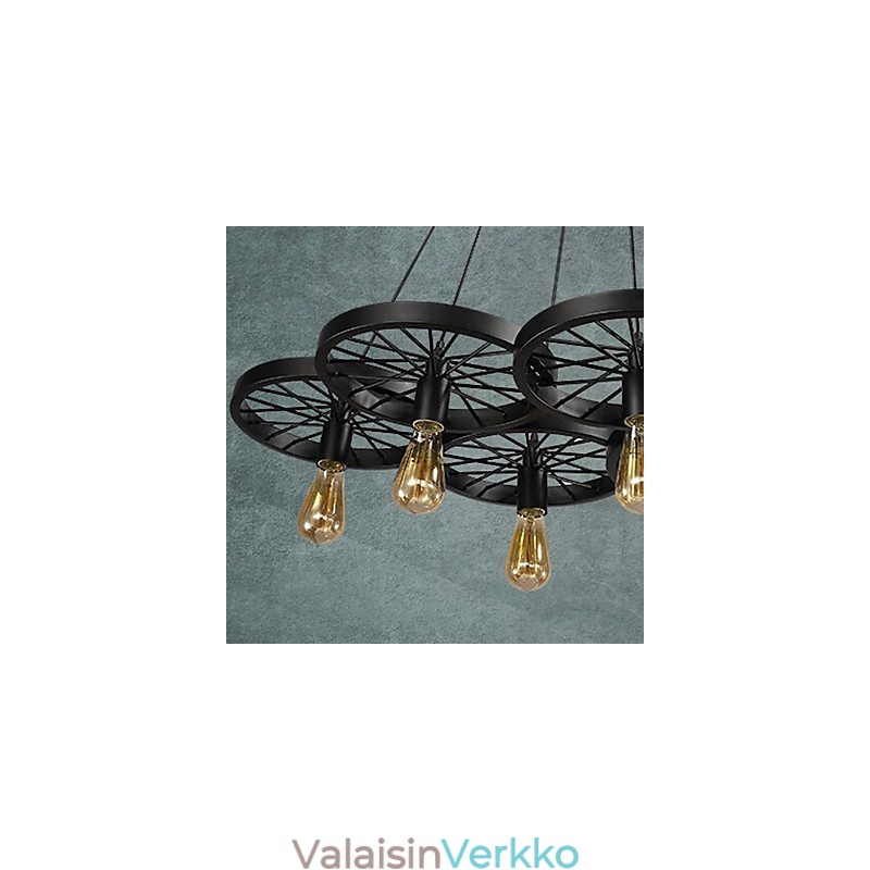 Loft Pendant Light Wheel Kattokruunu Rustic Vintage Retro Country Ruokailu Metalli+maalaus