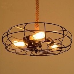 Vintage amerikkalainen Lron Rope Creative Industrial tuulettimen kattokruunu