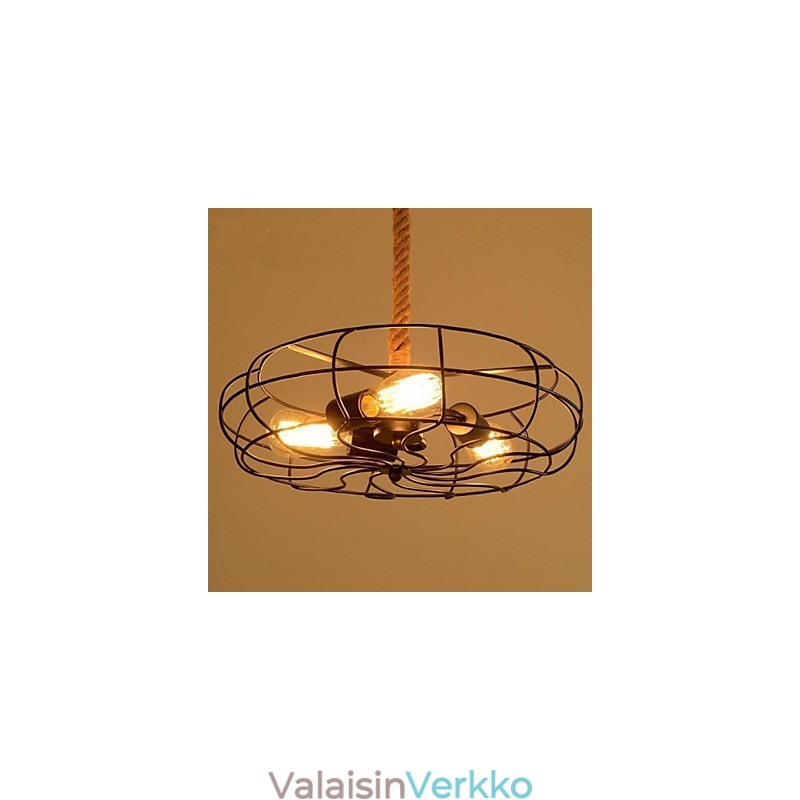 Vintage amerikkalainen Lron Rope Creative Industrial tuulettimen kattokruunu