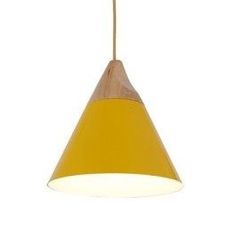 Mini Artistic kartio-riippuvalaisin 1 Vaalea Mordern Simplicity -viimeistely Musta Valkoinen Keltainen Alumiini & Puinen Pisaravalo