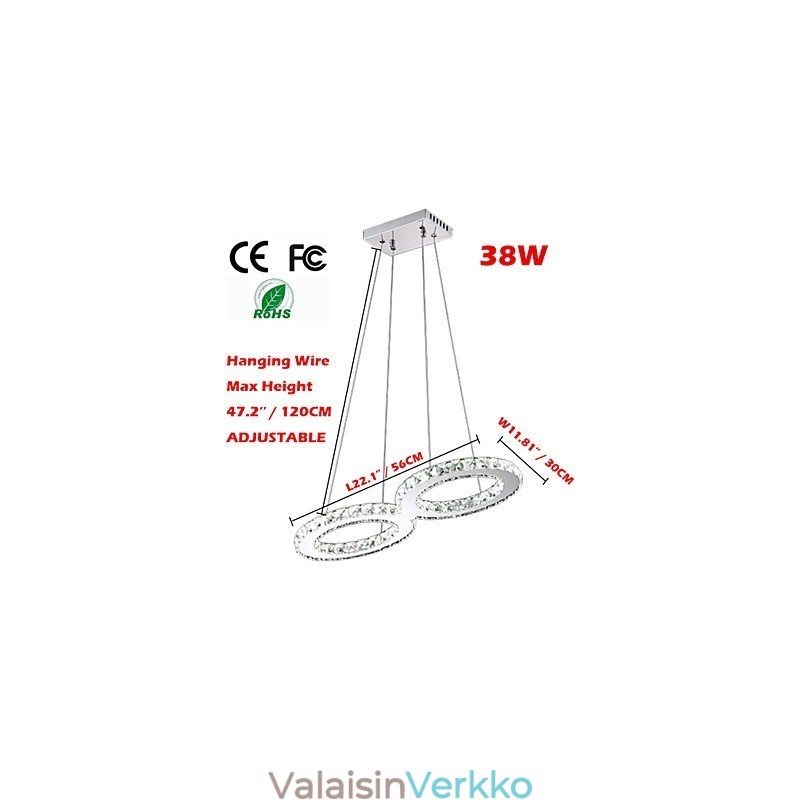 Crystal Ceiling Pendant Light Kattokruunu Valaisimet