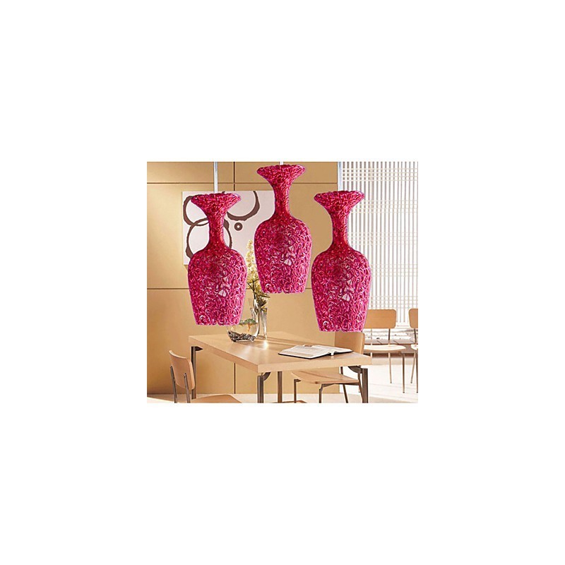 Kudottu alumiininen kattokruunu, jossa on kolme otsalamppu Apple