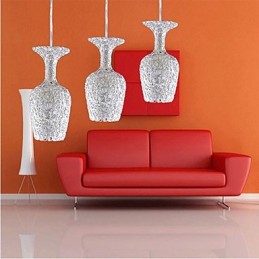 Kudottu alumiininen kattokruunu, jossa on kolme otsalamppu Apple