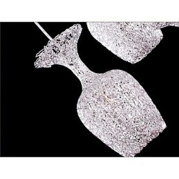 Kudottu alumiininen kattokruunu, jossa on kolme otsalamppu Apple