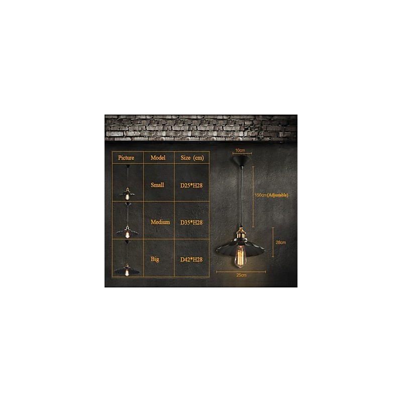 Retro klassinen eurooppalaistyylinen riippuvalaisin Light Metal Art pistorasia