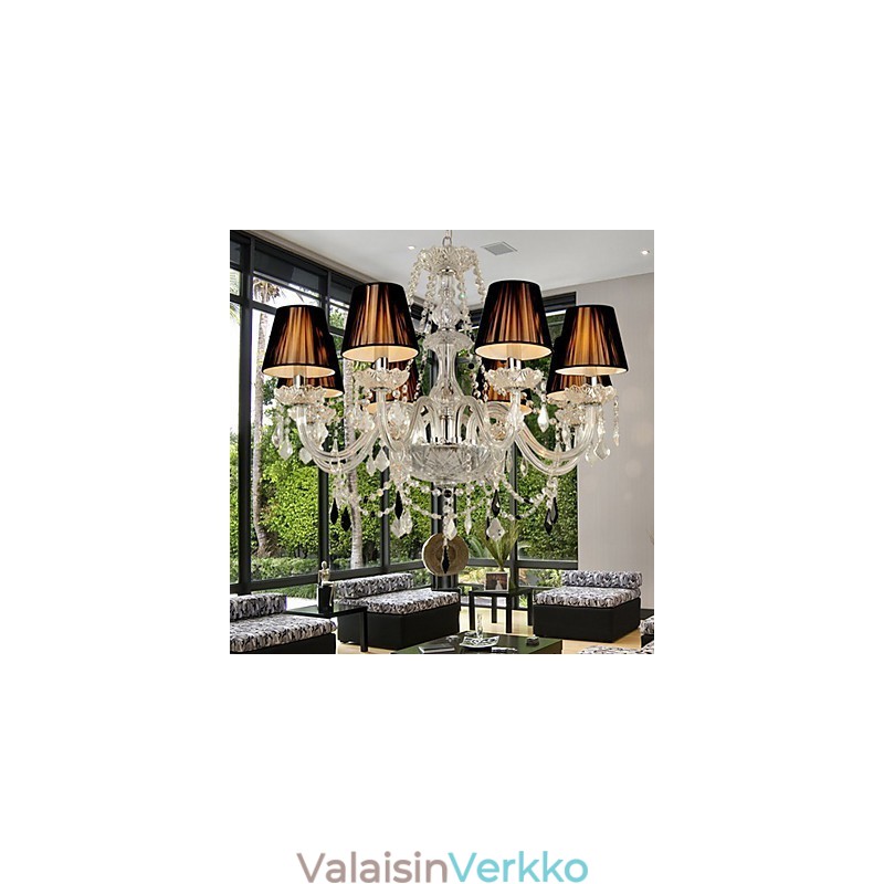 Tyylikäs kristallikruunu 8 valolla