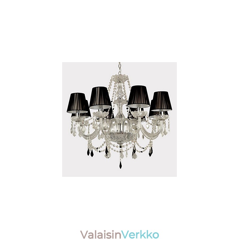 Tyylikäs kristallikruunu 8 valolla