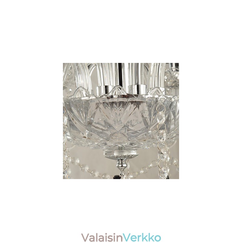 Tyylikäs kristallikruunu 8 valolla