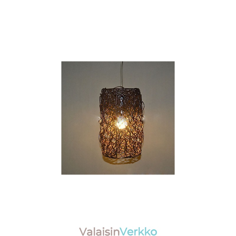 Moderni Rural Cany Art kudottu rottinki, yksipäinen pistorasialamppu