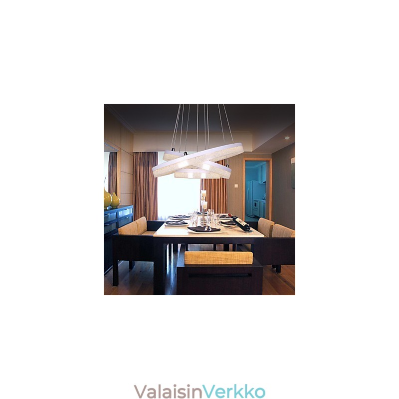 Kristalliriippuvalaisin Moderni valaisin, kolme rengasta