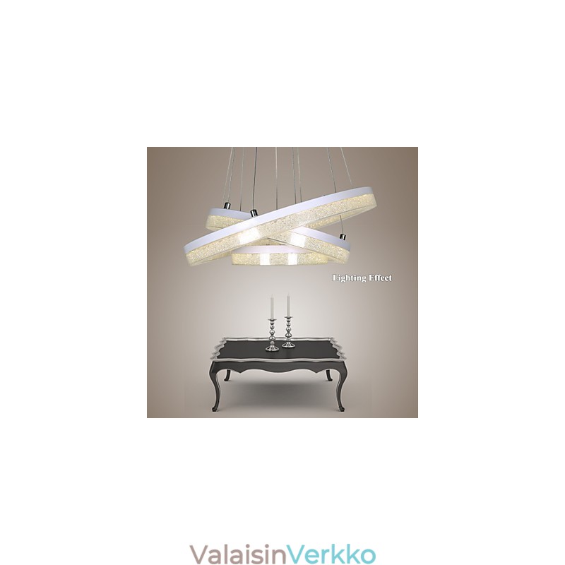 Kristalliriippuvalaisin Moderni valaisin, kolme rengasta