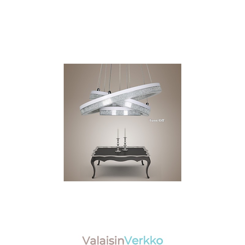 Kristalliriippuvalaisin Moderni valaisin, kolme rengasta