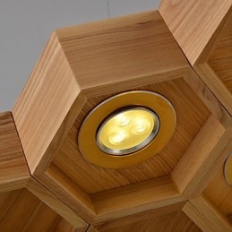 Designer Art Individuality Kattokruunu Yksinkertaiset hunajakennopuulamput